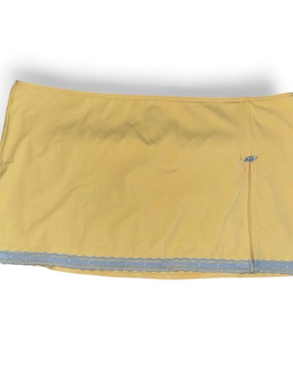 Mango Butter Frankie’s Bikinis Women’s Yellow Lace-Trim Mini Skirt L Victoria’s